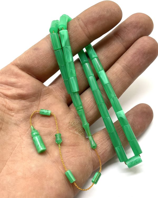 Ok Gibi Turkuaz Damarlı Katalin Tesbih