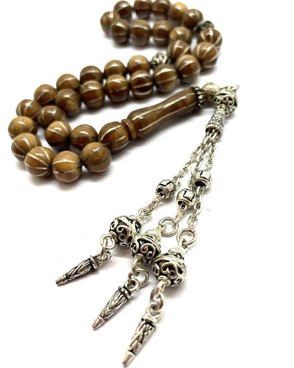 Gümüş Yarma  İşlemeli Özel tasarım Kuka tesbih