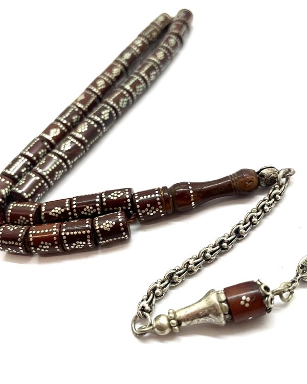 Gümüş İşlemeli Özel tasarım Kesme Kuka tesbih